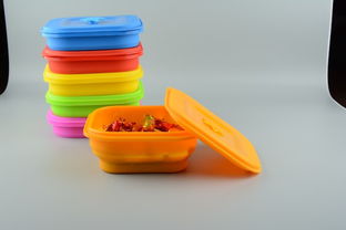 厂家订制6寸硅胶保鲜盒 方形可折叠设计，打造便携食品级便当盒新选择